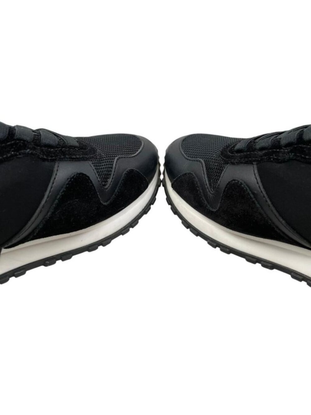 Louis Vuitton Sneakers Run Away 36.5 LV Circle Logo Suede Mesh Black - Picture 7 of 13